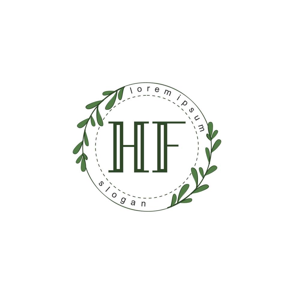 HF Initial beauty floral logo template vector