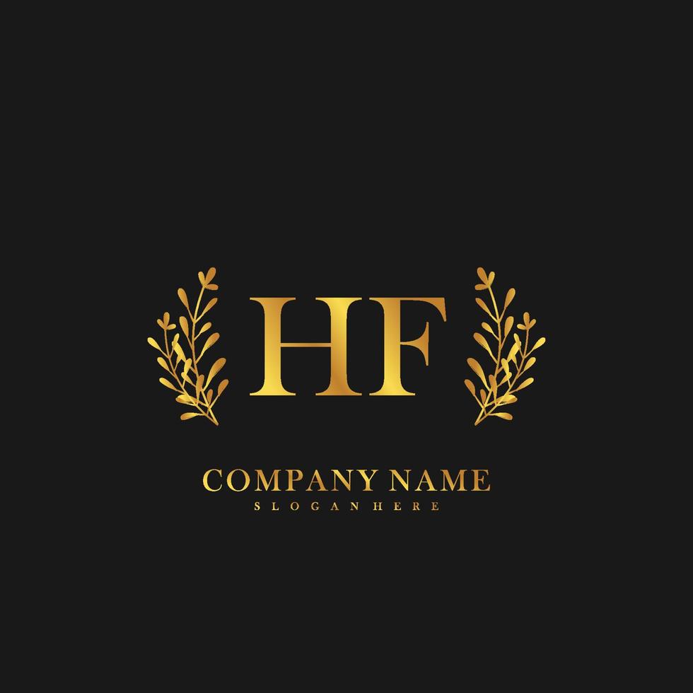 HF Initial beauty floral logo template vector