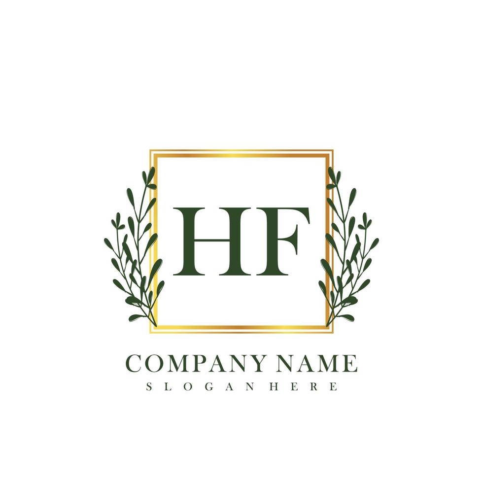 HF Initial beauty floral logo template vector
