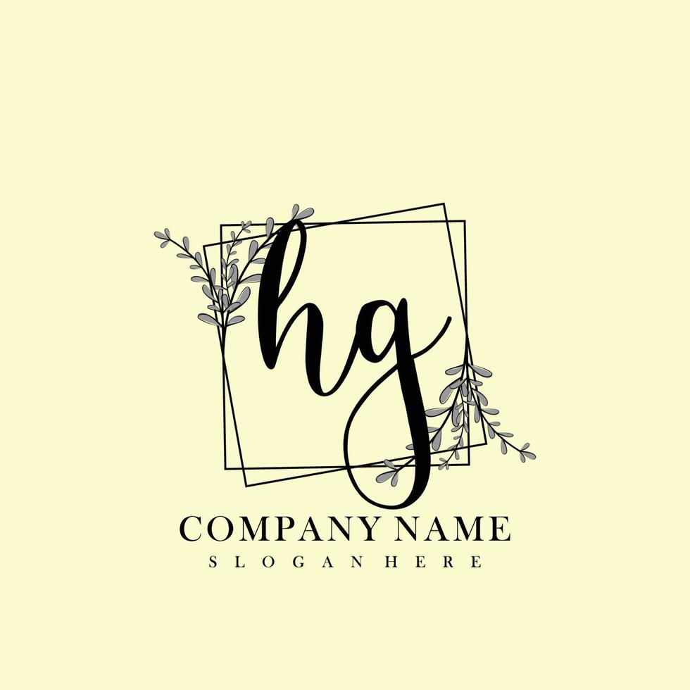 HG Initial beauty floral logo template vector