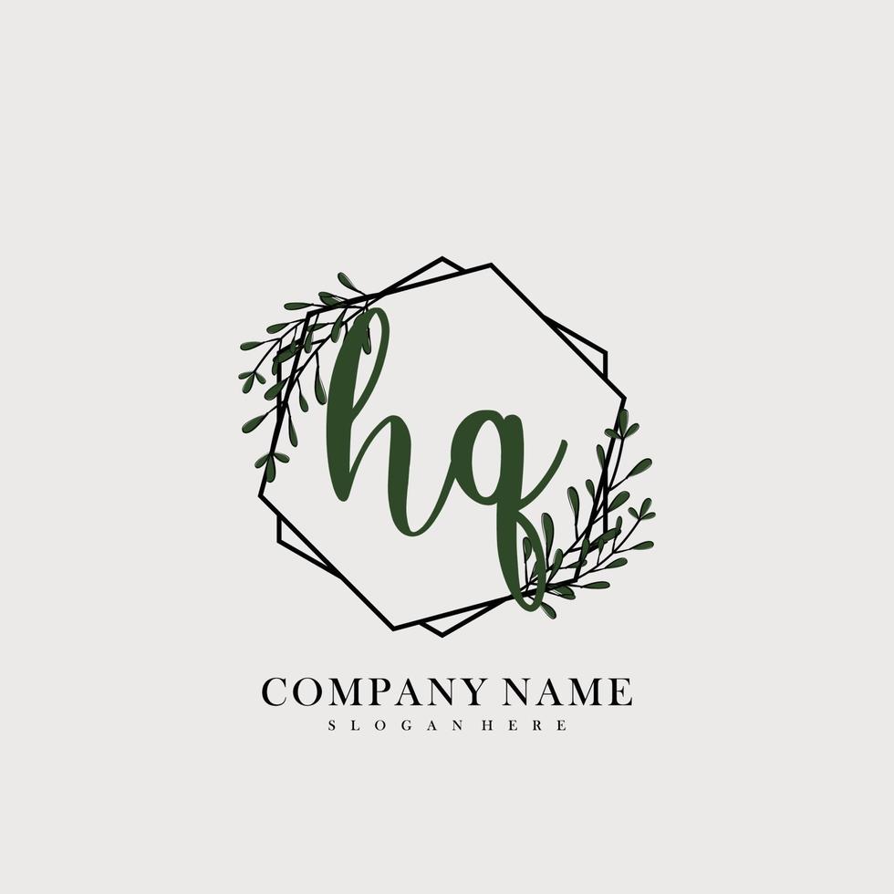HQ Initial beauty floral logo template vector