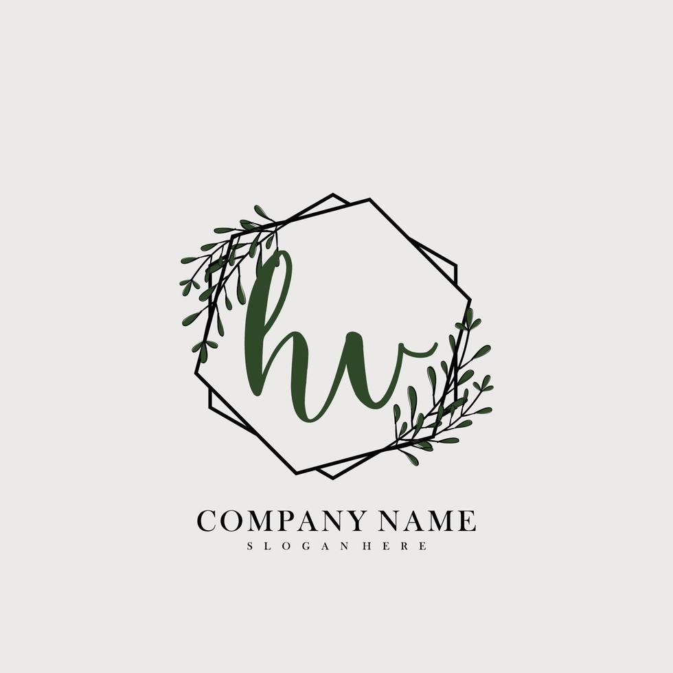 HV Initial beauty floral logo template vector