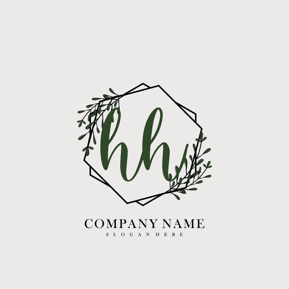 HH Initial beauty floral logo template vector