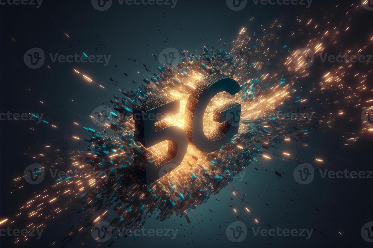 Abstract 5g logo for technology background. photo