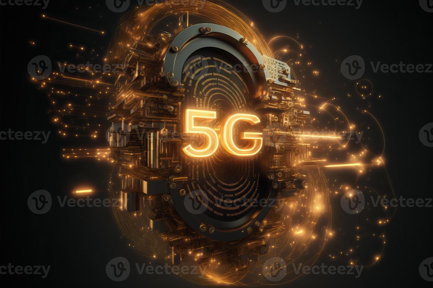 Abstract 5g logo for technology background. photo