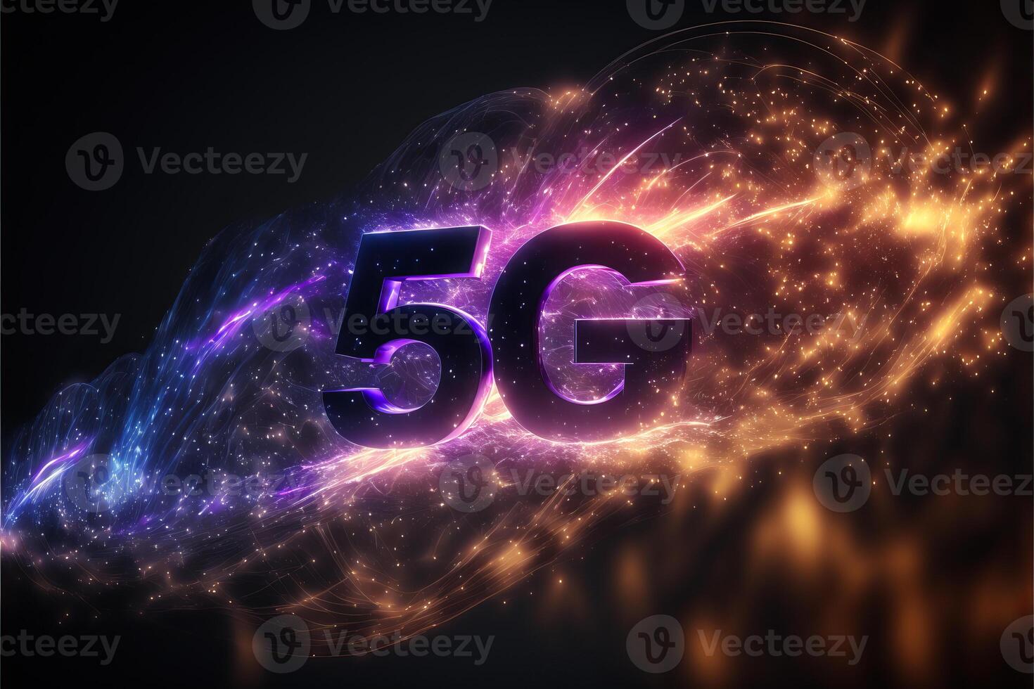 Abstract 5g logo for technology background. photo