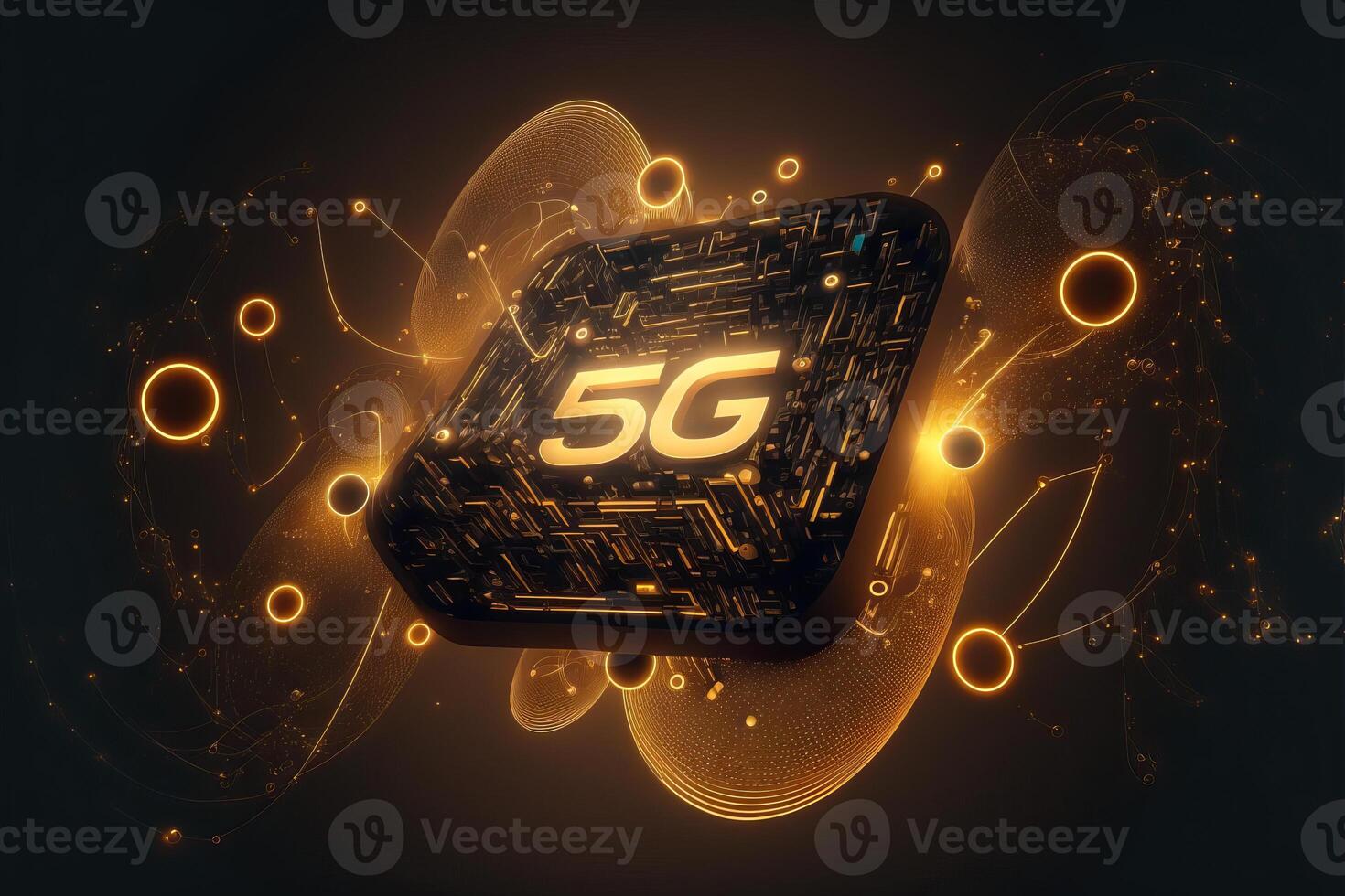 Abstract 5g logo for technology background. photo