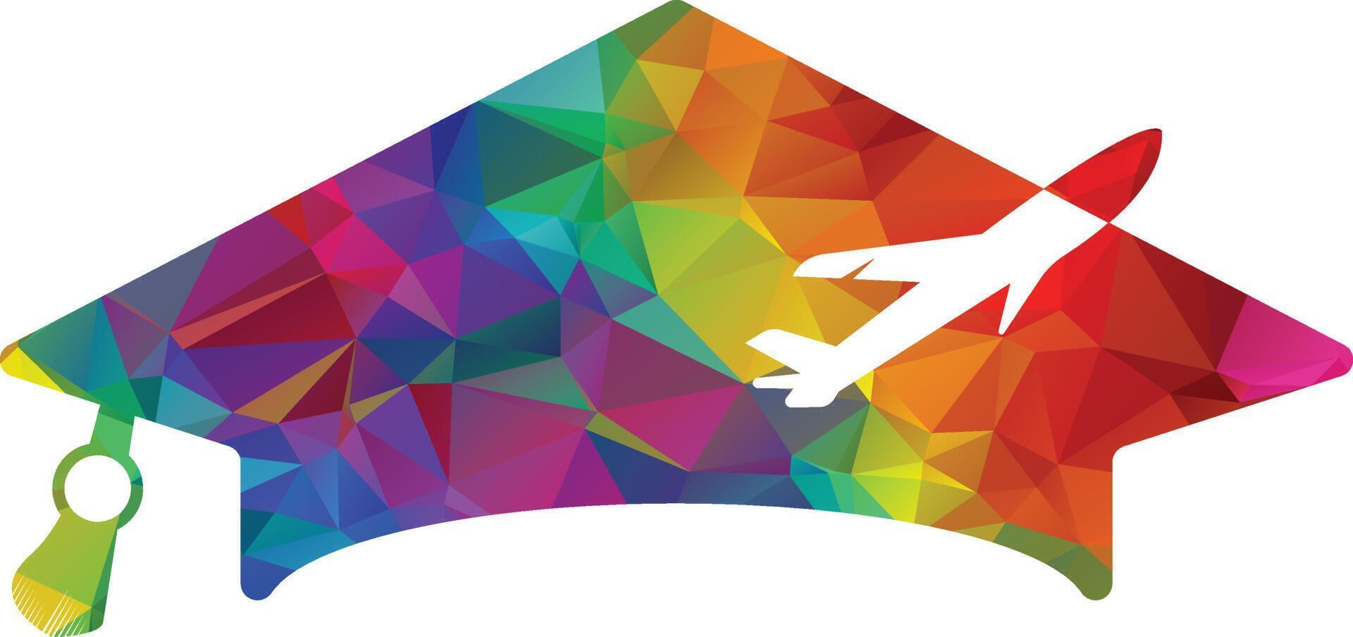 Education masters cap with heart , dollar sign, flight Aeroplan , global world icon vector
