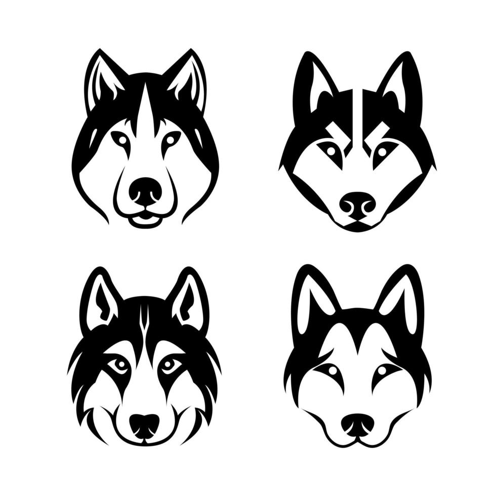 wolf or Syberia husky dog face icon line logo isolated simple modern style vector. minimal wolf or Syberia husky dog face icon line logo isolated simple modern style vector. wolf or Syberia husky logo vector