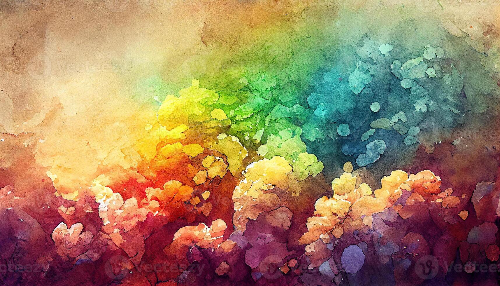 Watercolor rainbow effect background. photo