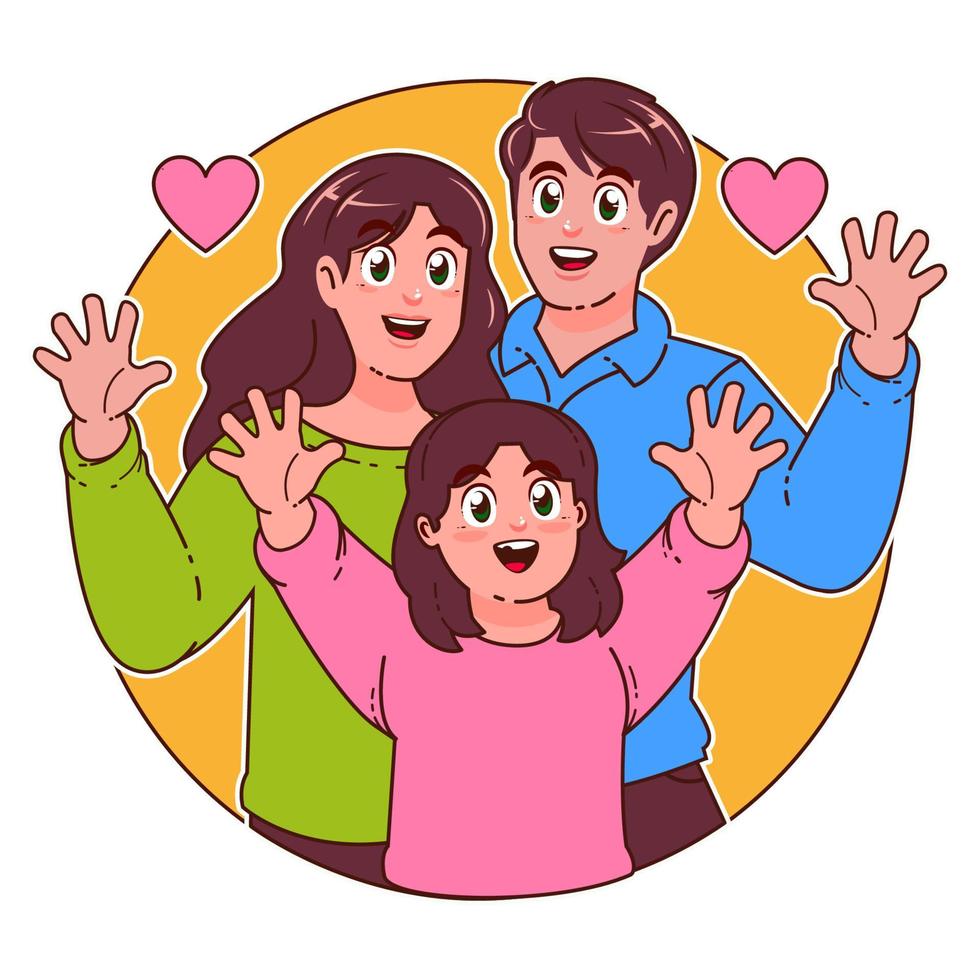 contento familia ilustración, paternidad día vector