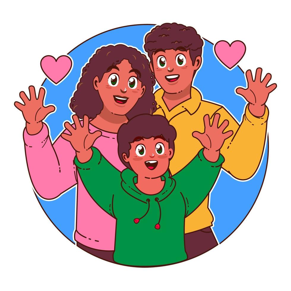 contento familia ilustración, paternidad día vector