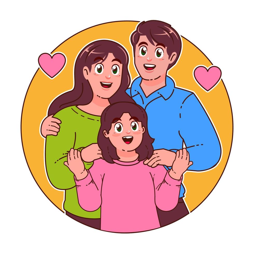 contento familia ilustración, paternidad día vector