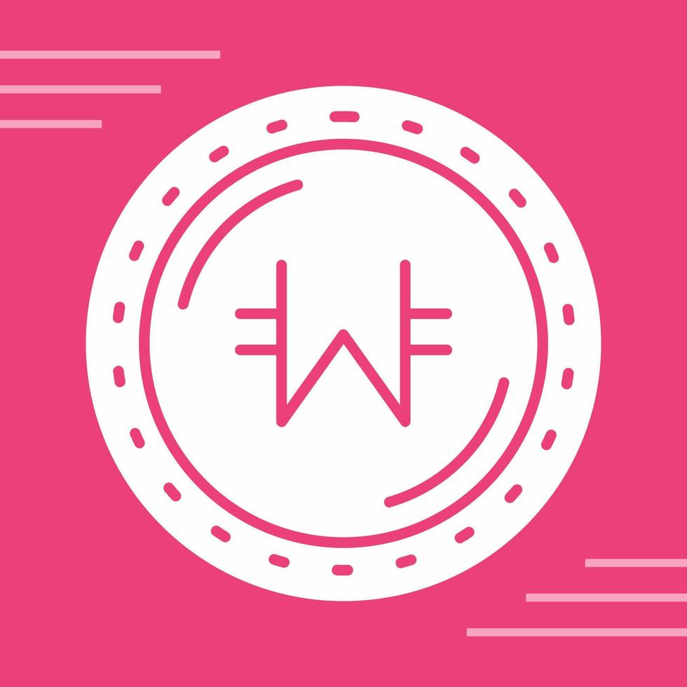 Won Currency Vector Icon