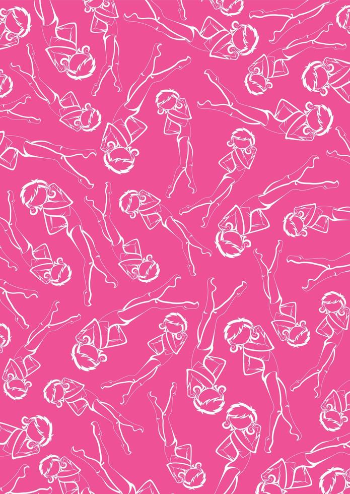 Gymnast in Abstract Silhouette Gymnastics Sport and Leisure Pattern vector