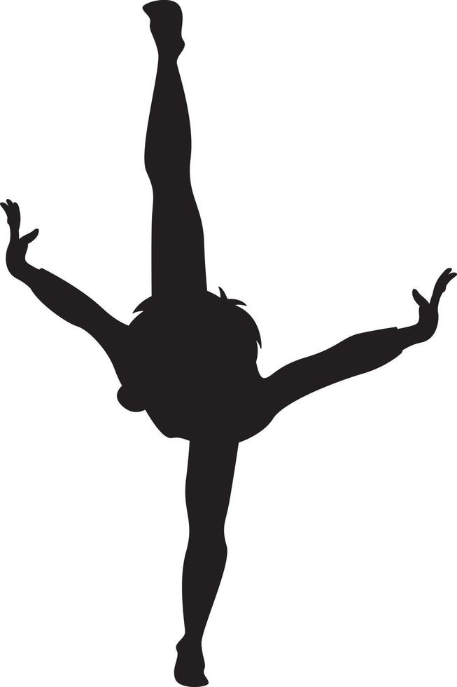 Gymnast in Silhouette Gymnastics Sport and Leisure Illustration vector