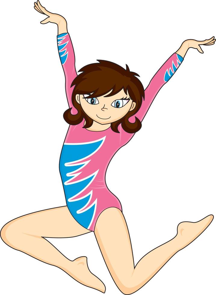 Cute Cartoon Gymnast Gymnastics Sport and Leisure Illustration vector