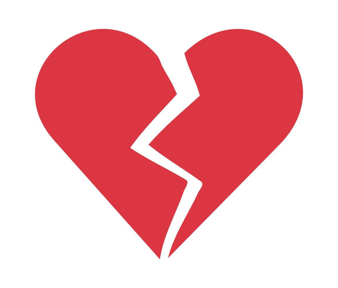 Red broken heart, reconciliation concept vector