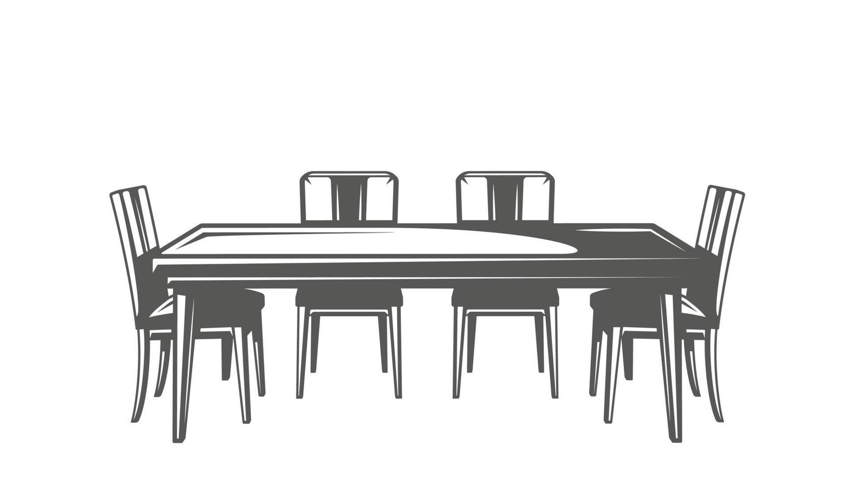 Kitchen table isolated on white background vector
