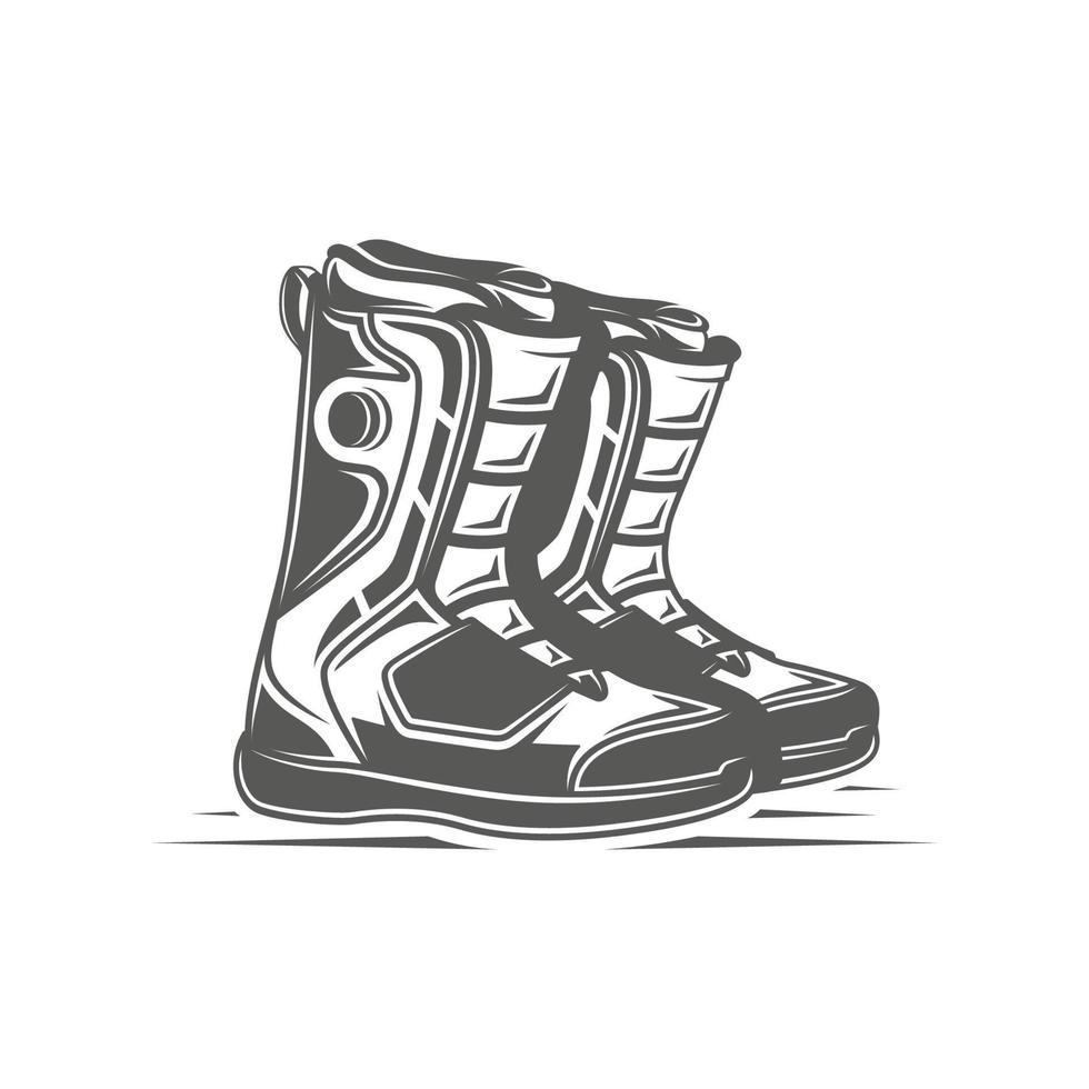 Snowboard boots isolated on white background vector