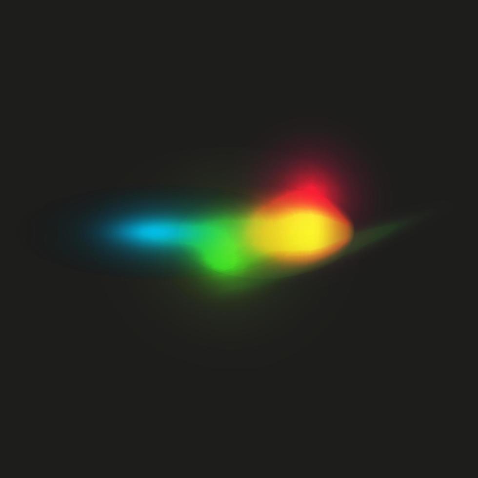 rainbow light lens flare, light refraction effect vector