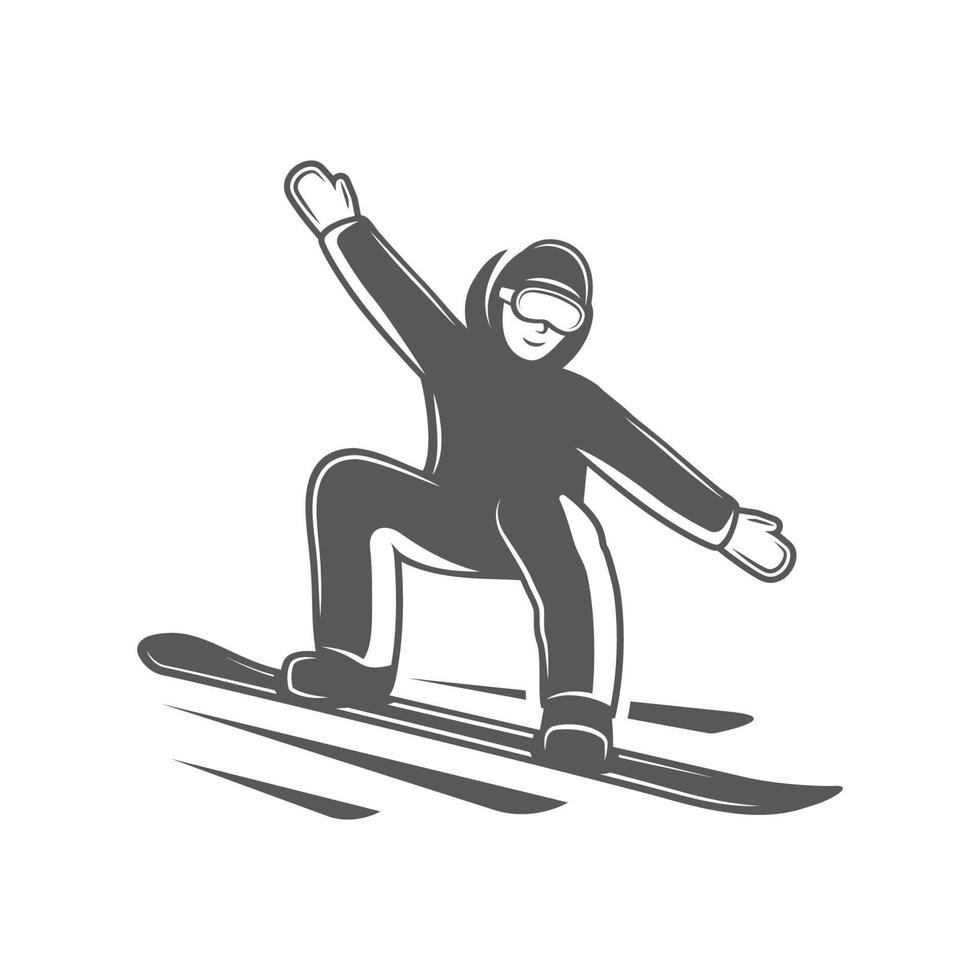 snowboarder aislado en blanco antecedentes vector