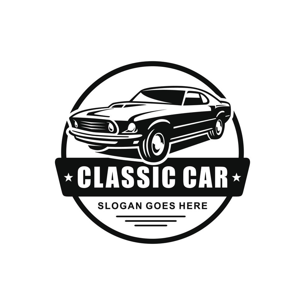 Classic car logo design vector