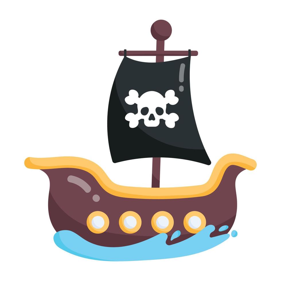 barco pirata de moda vector