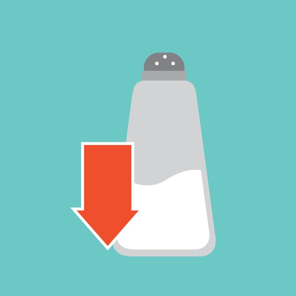 Vector food and ingredients icon, low sodium