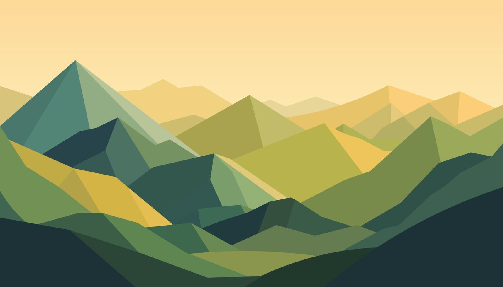 plano minimalista diseño. panorama de un montaña paisaje. fácil a cambio colores. vector