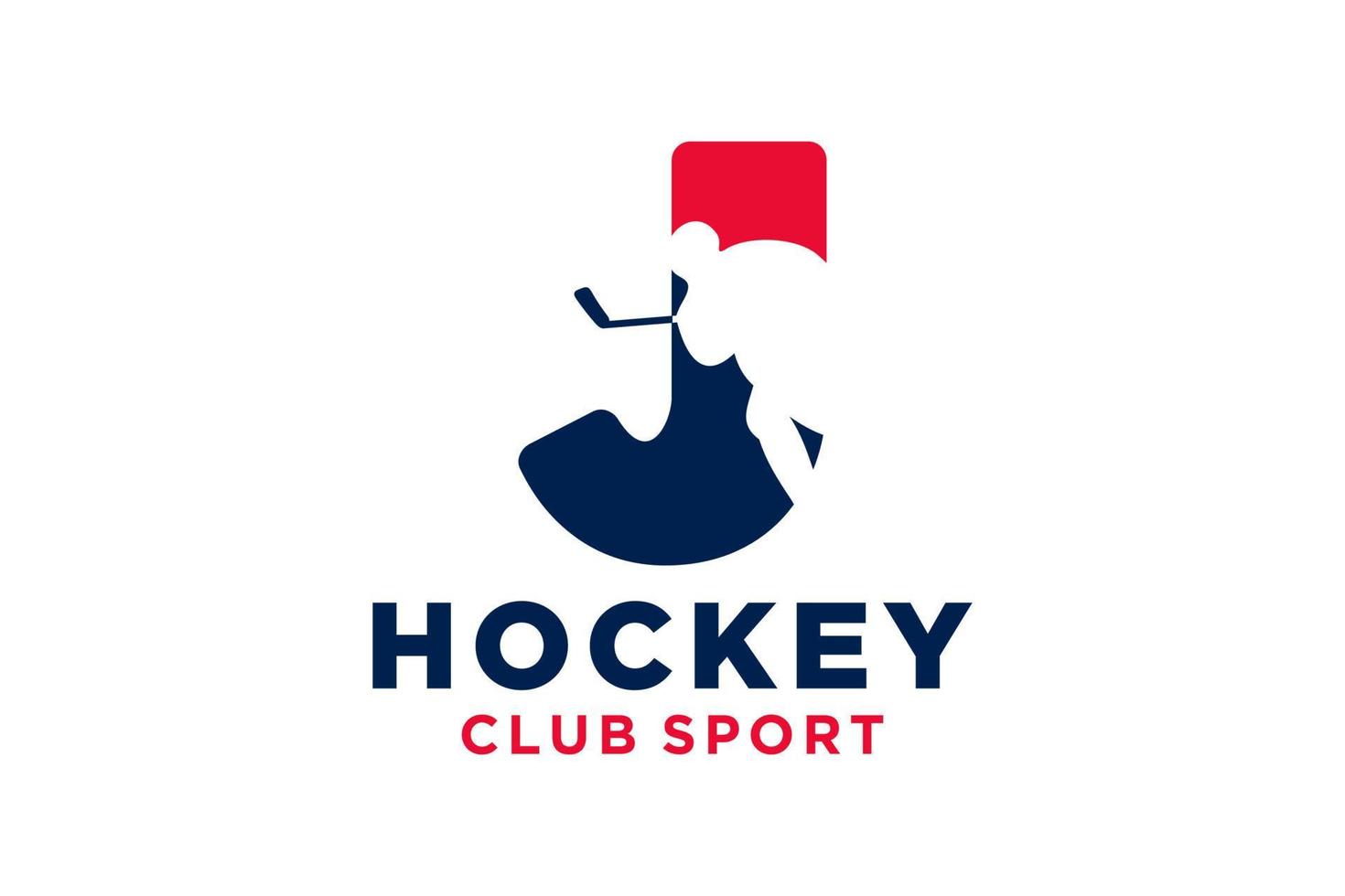 Vector initials letter J with hockey creative geometric modern logo design.