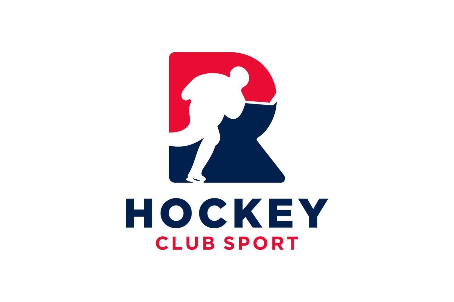 vector iniciales letra r con hockey creativo geométrico moderno logo diseño.