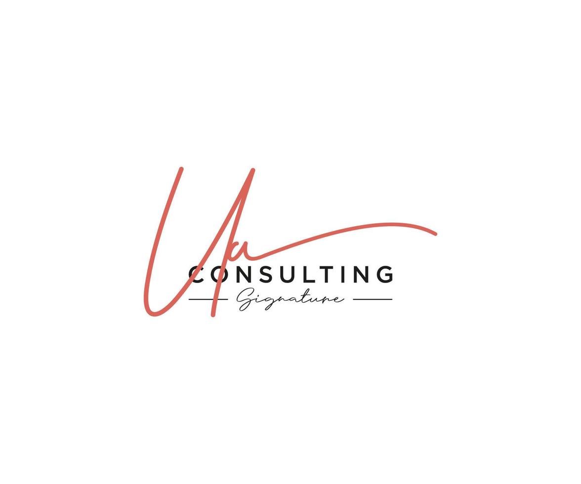 Initial UA signature logo collection template vector. Hand drawn Calligraphy lettering Vector illustration.