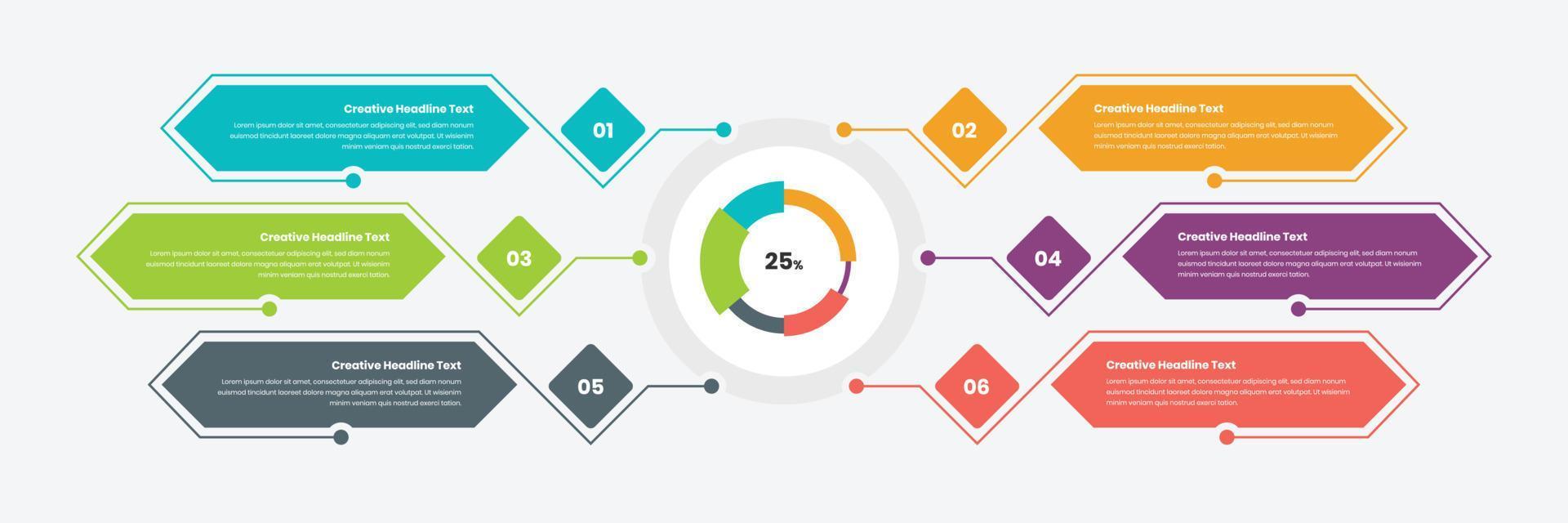 Infographic data presentation template with graph and abstract shapes vector