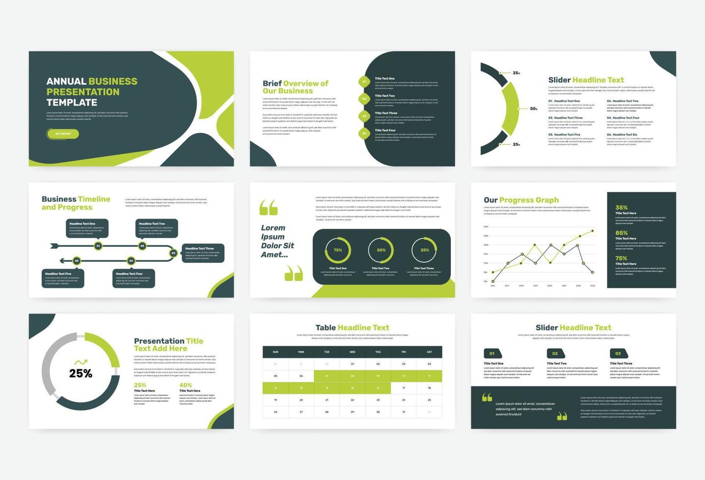 anual negocio presentación y datos visión de conjunto control deslizante modelo vector