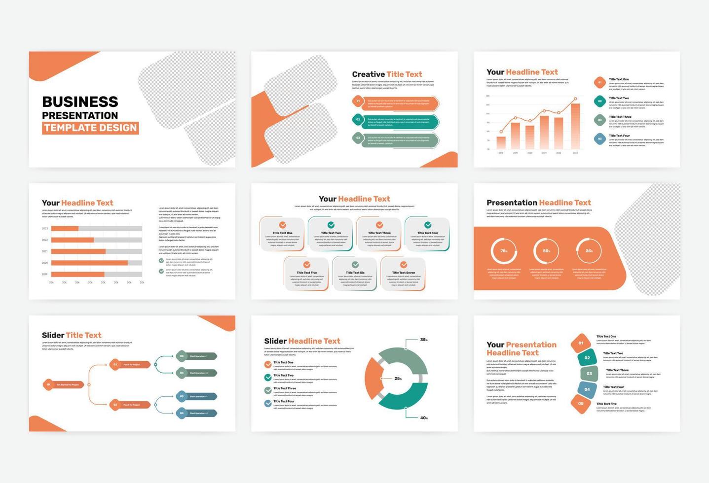 Modern abstract business presentation template design vector