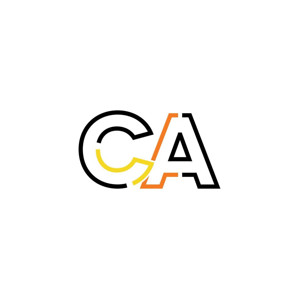 resumen letra California logo diseño con línea conexión para tecnología y digital negocio compañía. vector