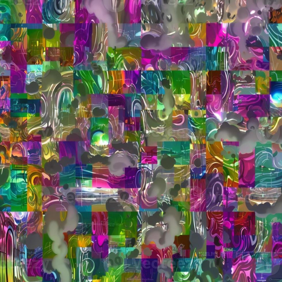 Abstract multicolor liquid holographic background, Digital painted abstract texture photo