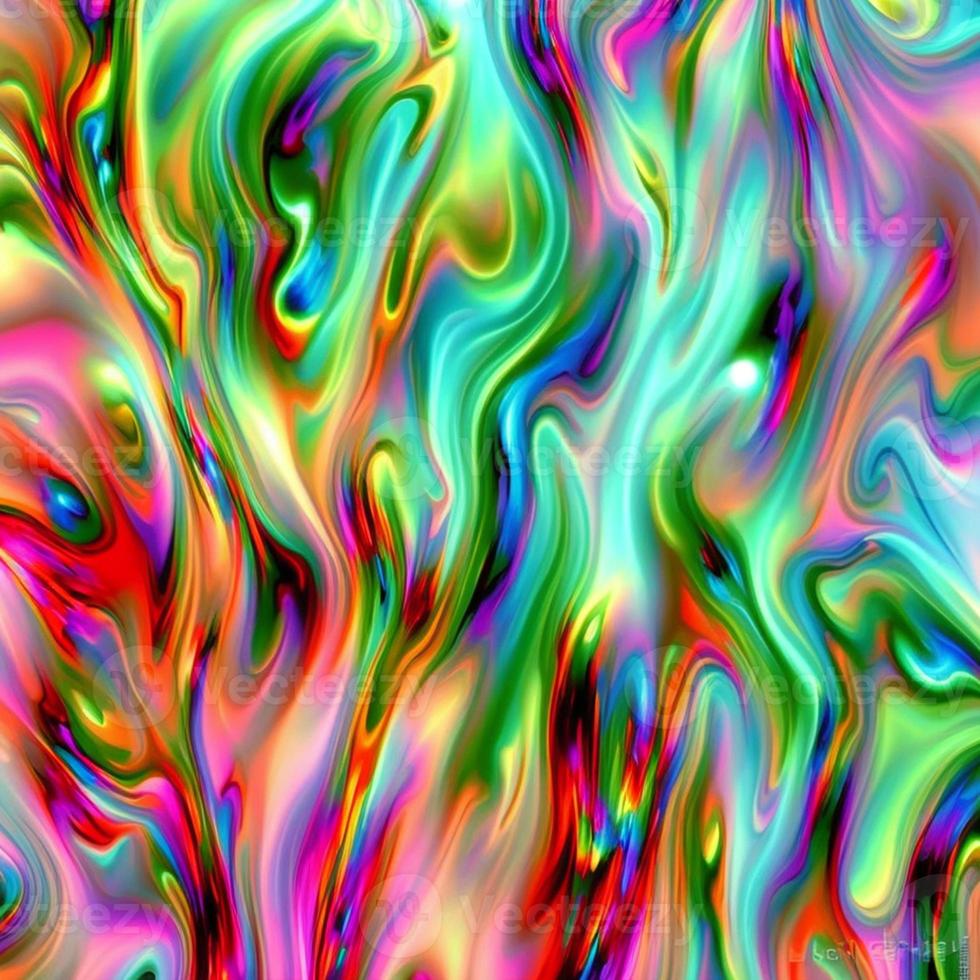 Abstract multicolor liquid holographic background, Digital painted abstract texture photo
