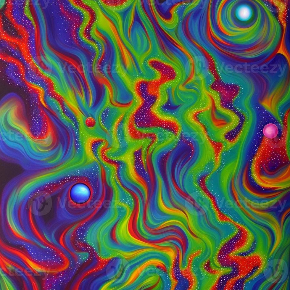 Abstract multicolor liquid holographic background, Digital painted abstract texture photo