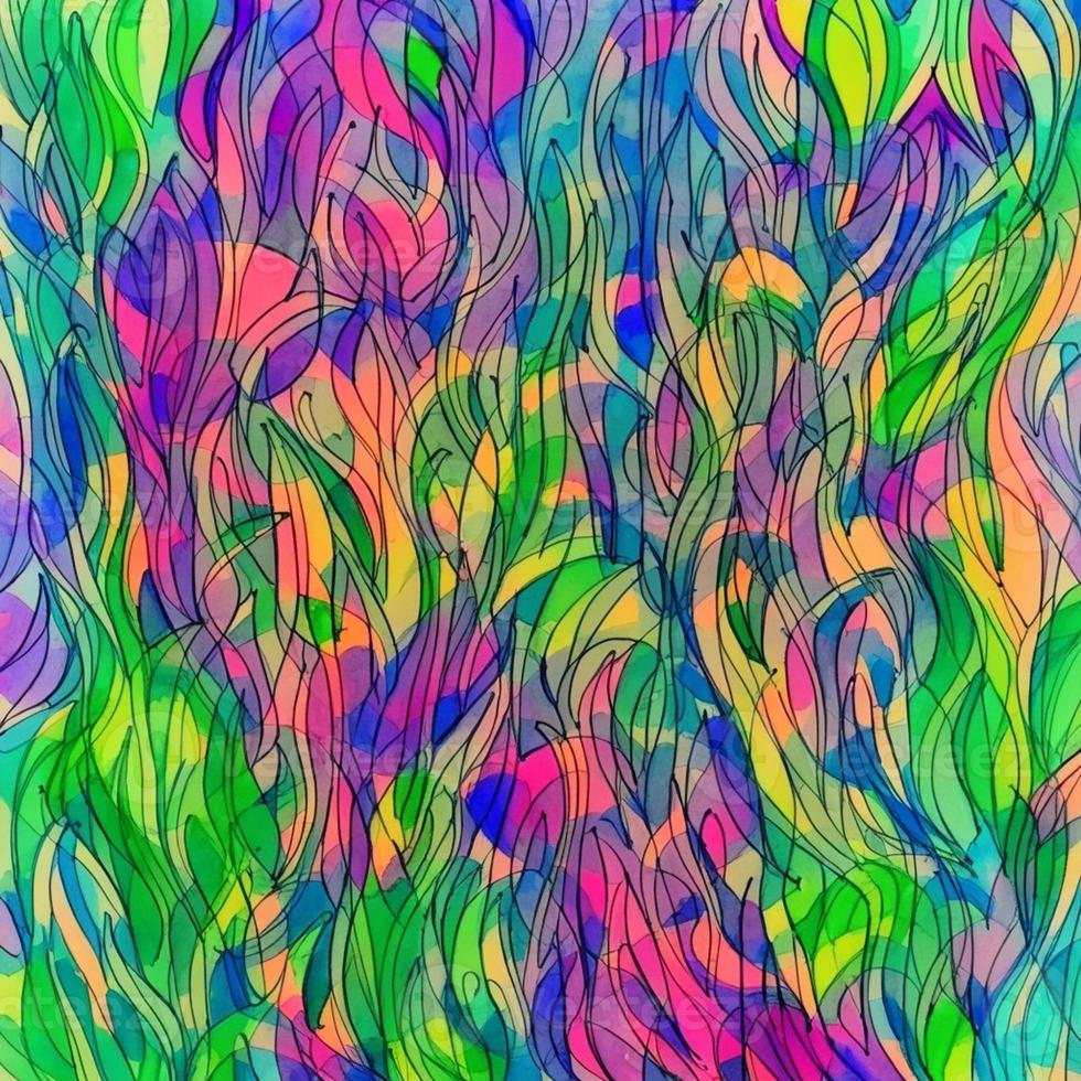 Abstract multicolor liquid holographic background, Digital painted abstract texture photo