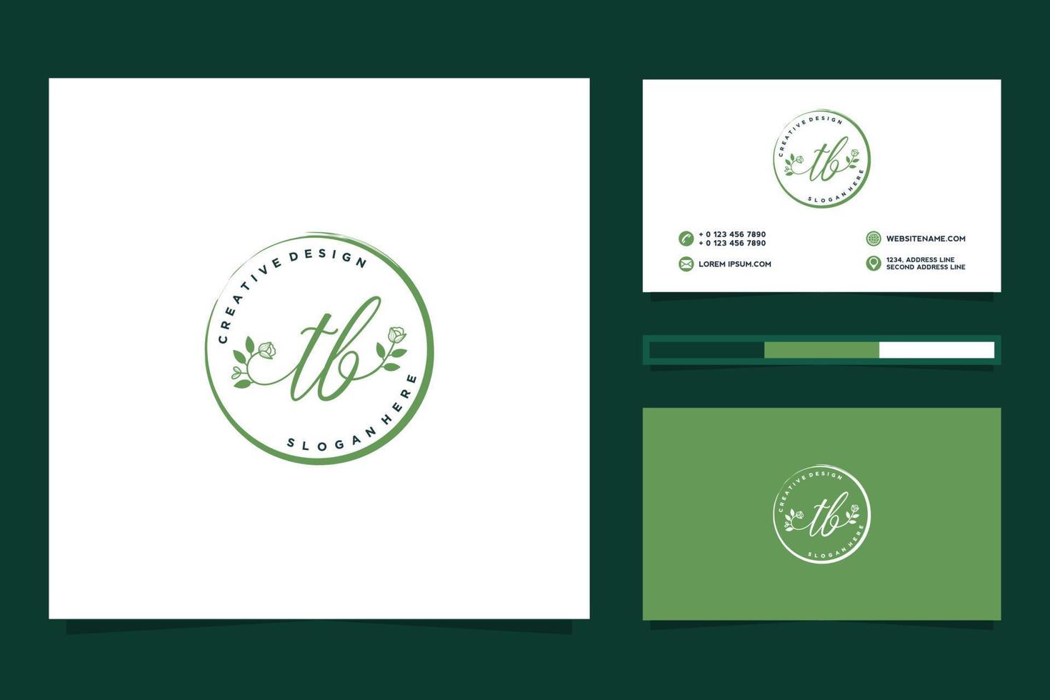 Initial TB Feminine logo collections and business card template Premium Vector. vector