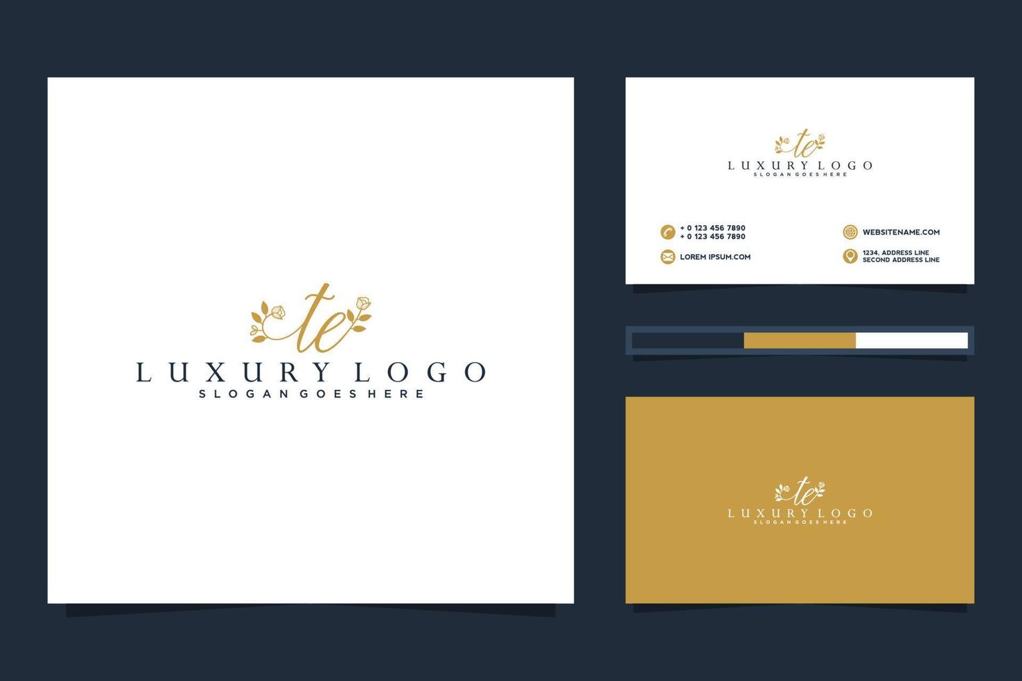 Initial TE Feminine logo collections and business card template Premium Vector. vector