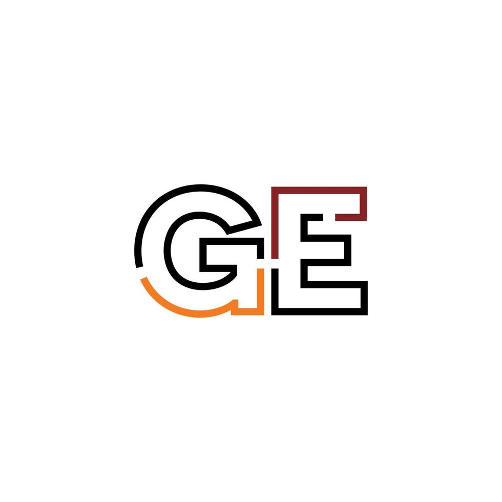 Abstract letter GE logo design with line connection for technology and digital business company. vector