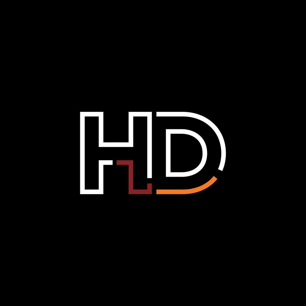 resumen letra hd logo diseño con línea conexión para tecnología y digital negocio compañía. vector