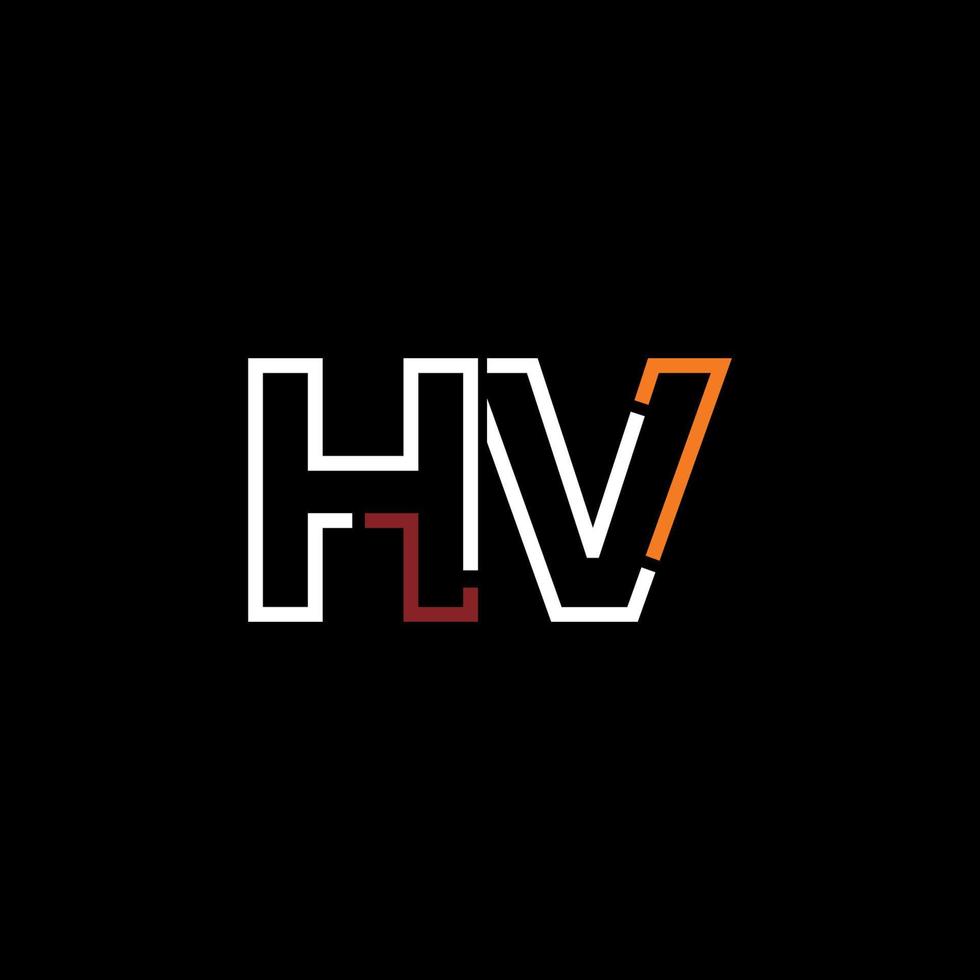 Abstract letter HV logo design with line connection for technology and digital business company. vector