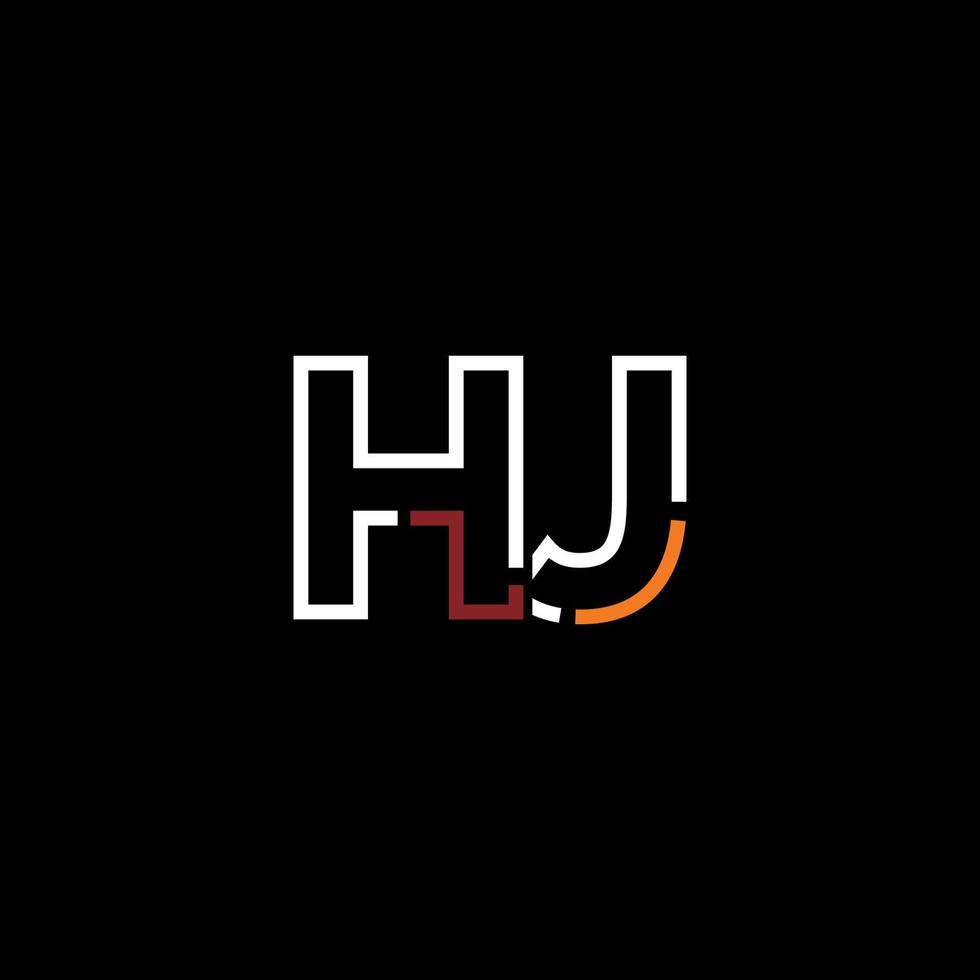 resumen letra hj logo diseño con línea conexión para tecnología y digital negocio compañía. vector