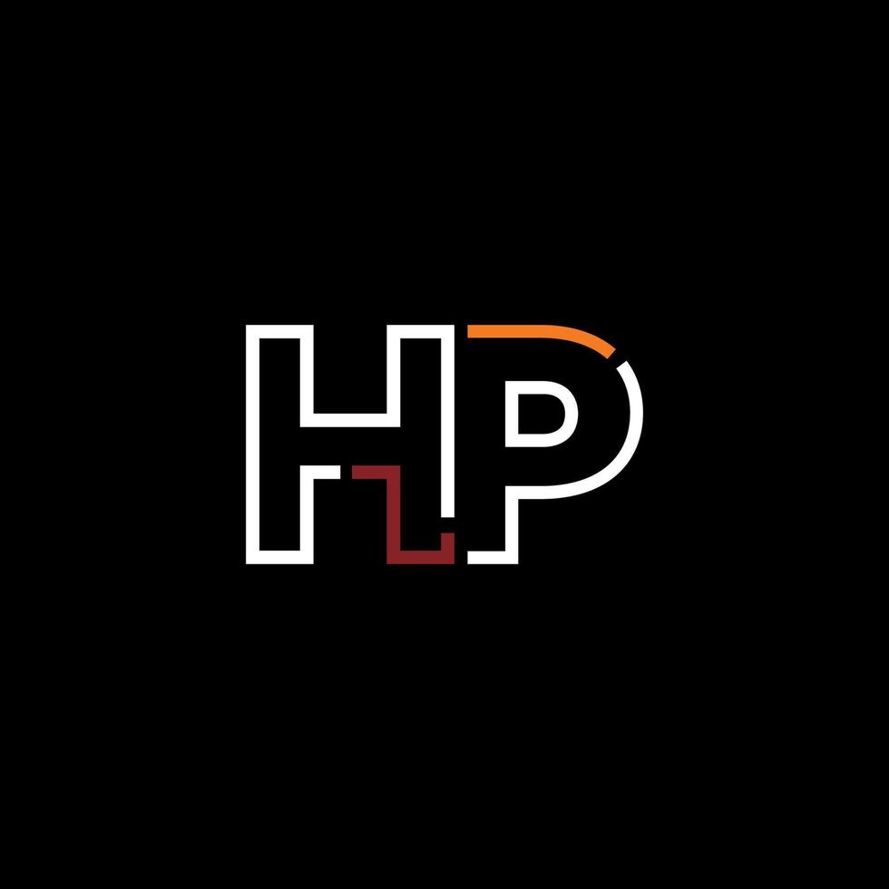 Abstract letter HP logo design with line connection for technology and digital business company. vector