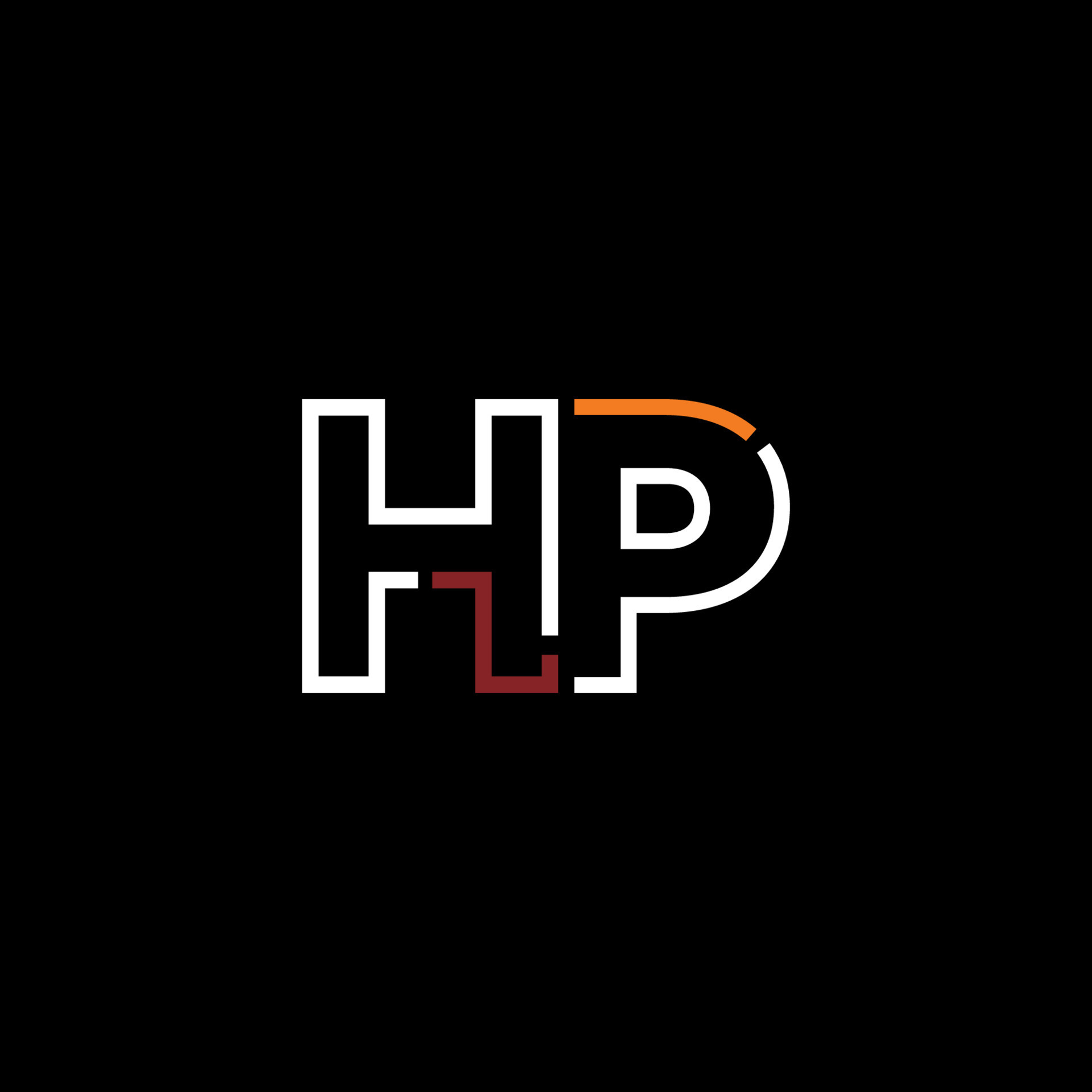 Abstract letter HP logo design with line connection for technology and ...