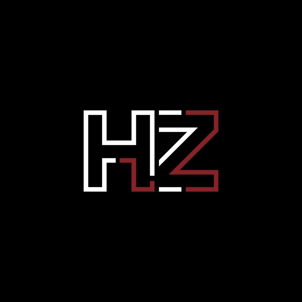 Abstract letter HZ logo design with line connection for technology and digital business company. vector